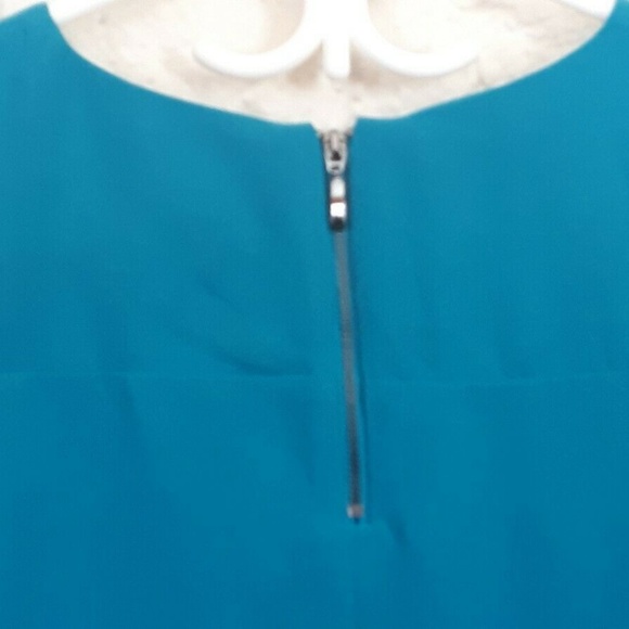 Dunnes Aqua Zip Back Beaded Short Sleeve Top - Picture 5 of 7